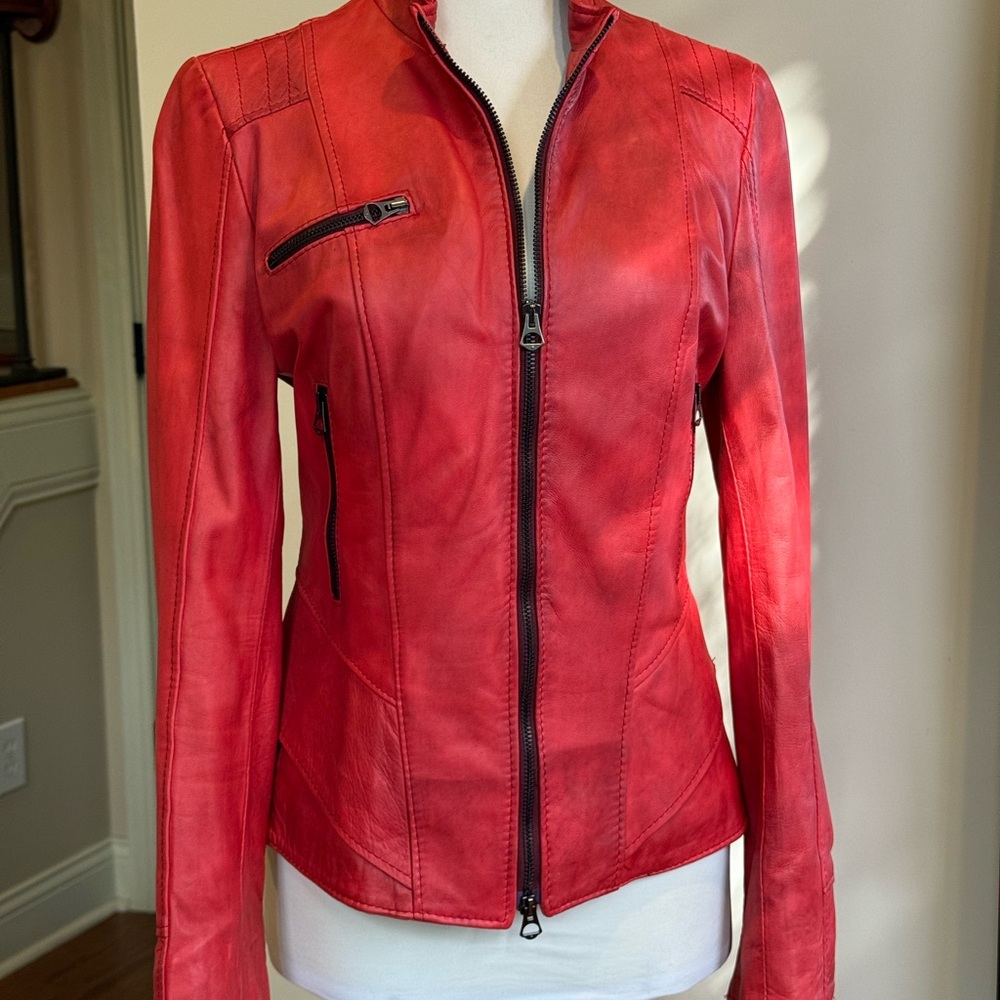 Italian Red Leather Jacket